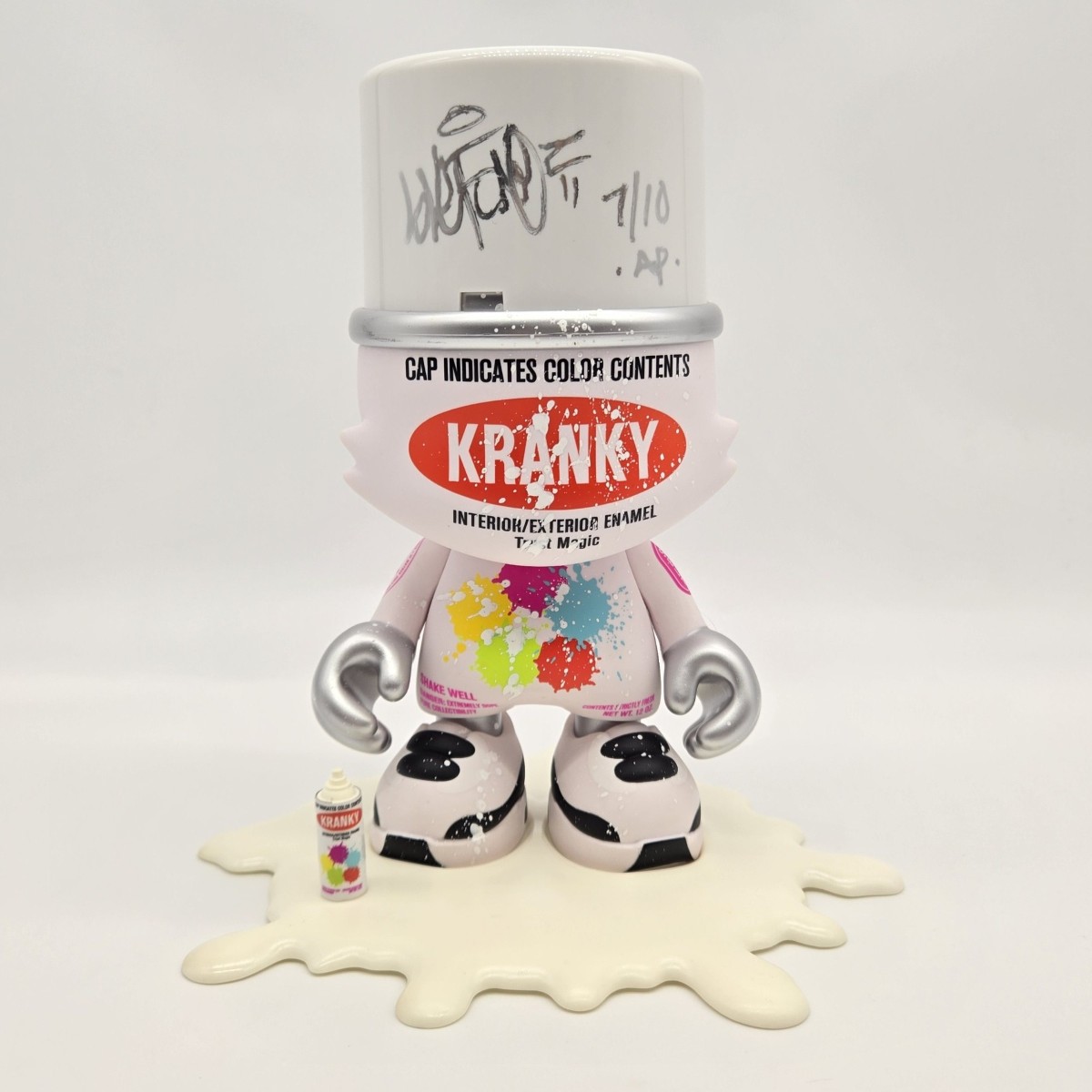 Superplastic Superplastic Sket One Glossy White Super Kranky Signed AP Vinyl Figure Super Kranky Glossy White Sket One Signed Limited Edition Numbered Artist Proof GREI Certificate GRA000109581241