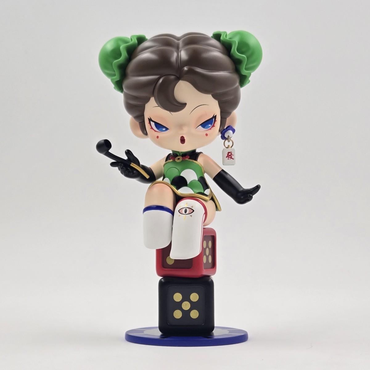 DODO NAMI May You Come Into a Good Fortune Green Mahjong Figure