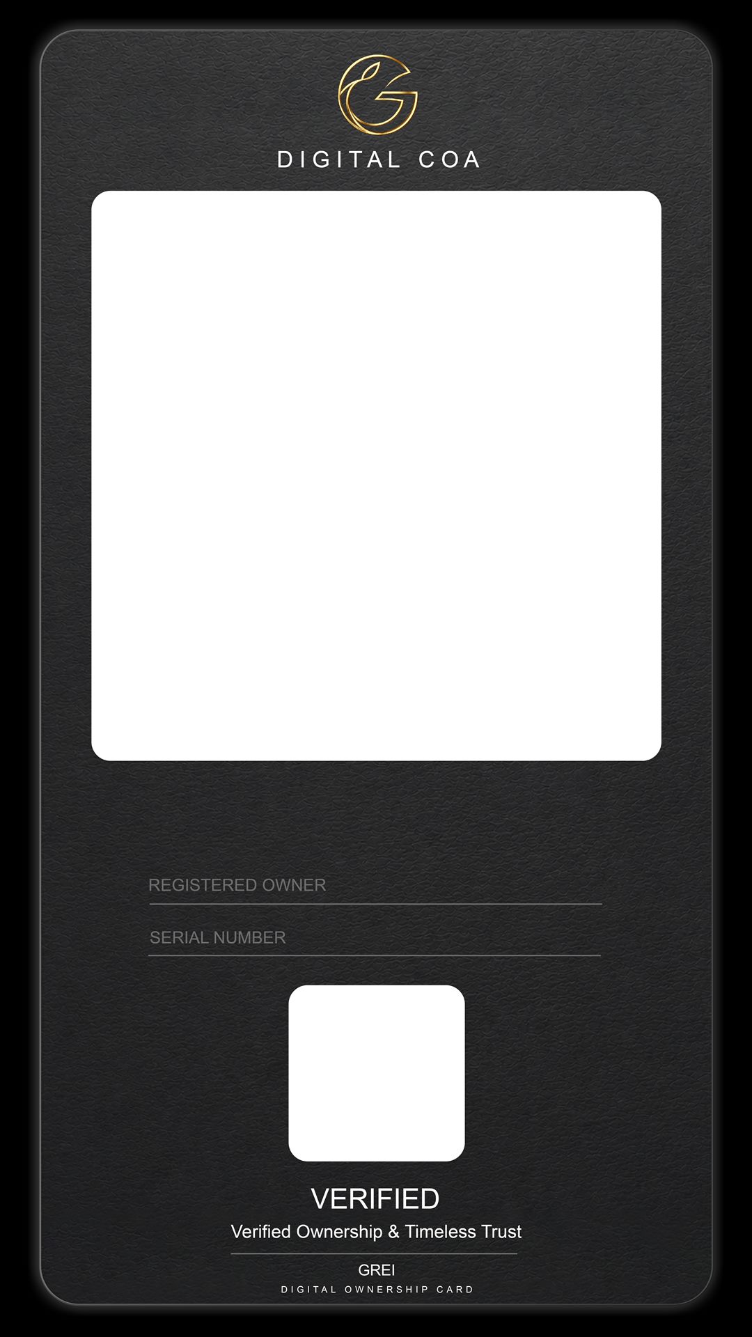 GREI digital ownership card template